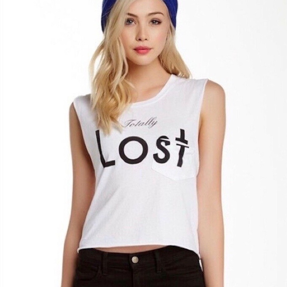 Wildfox Totally Lost Crop Muscle Tank